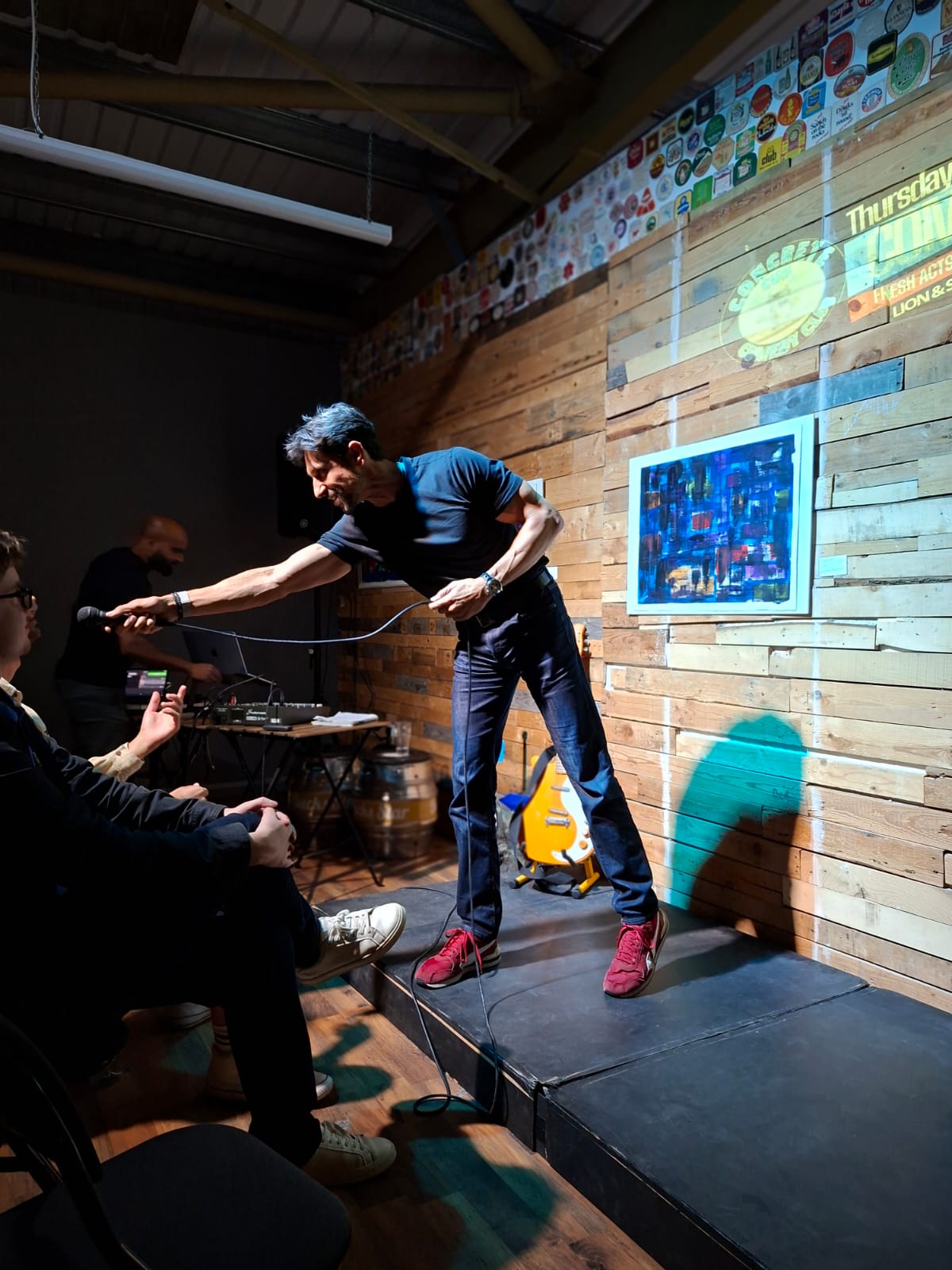 Ben performing stand-up at the Concrete Cud, Milton Keynes