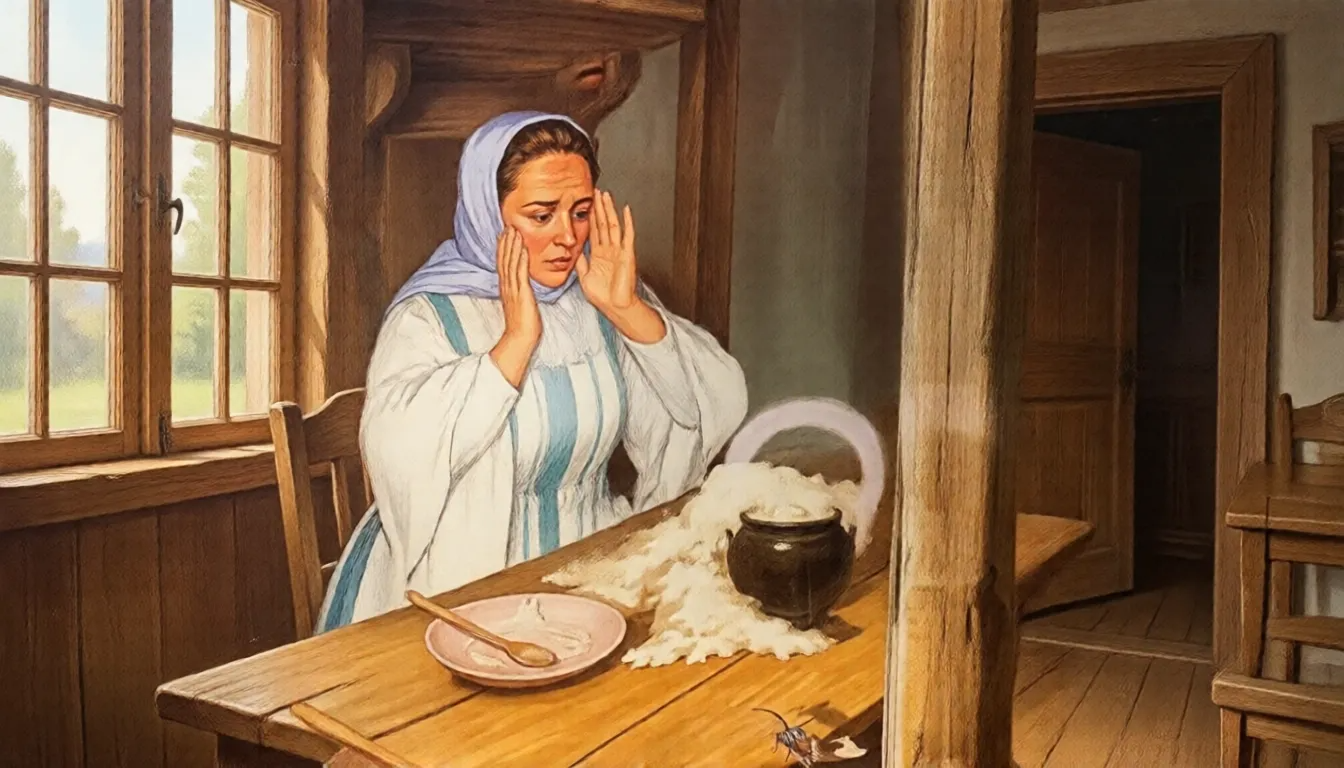 The Magic Porridge Pot, original illustration by Robert Lumley